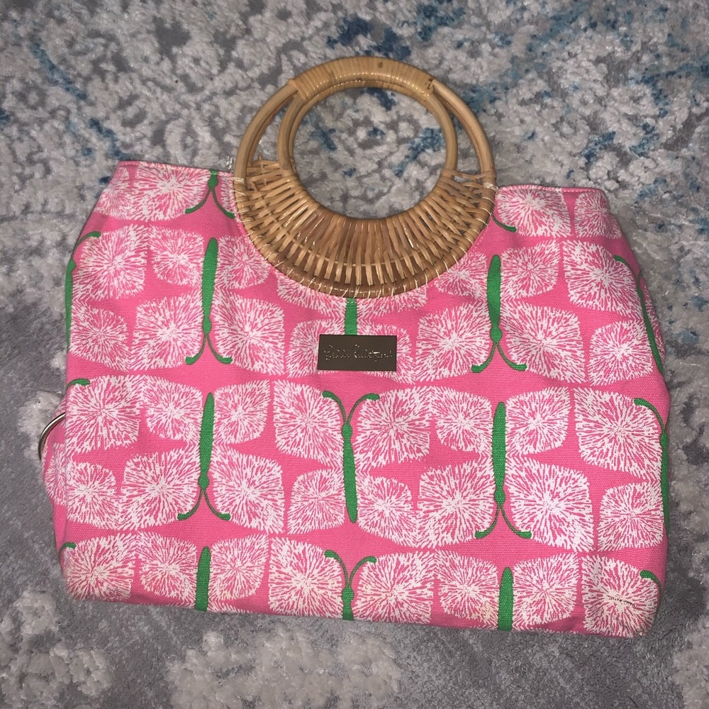 Lilly Pulitzer Beach  Bamboo Handle tote